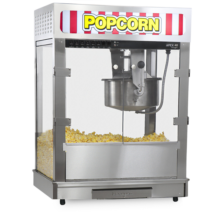 APEX 48 Oz Large Commercial Popcorn Machine - Steel