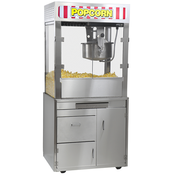 APEX 48 Oz Large Commercial Popcorn Machine - Steel